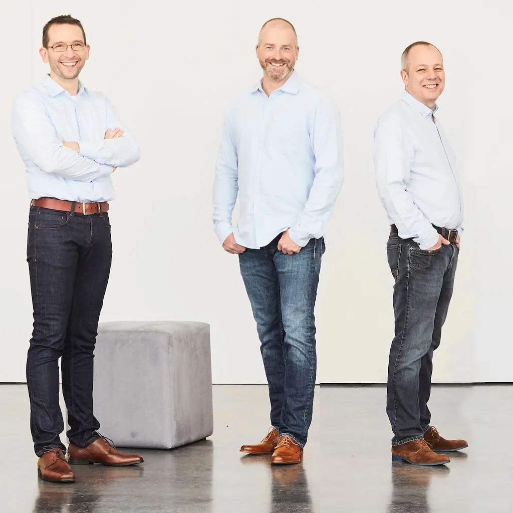 Die Gründer Andreas Bachmann, Patrick Fend und Thomas Wittbecker
