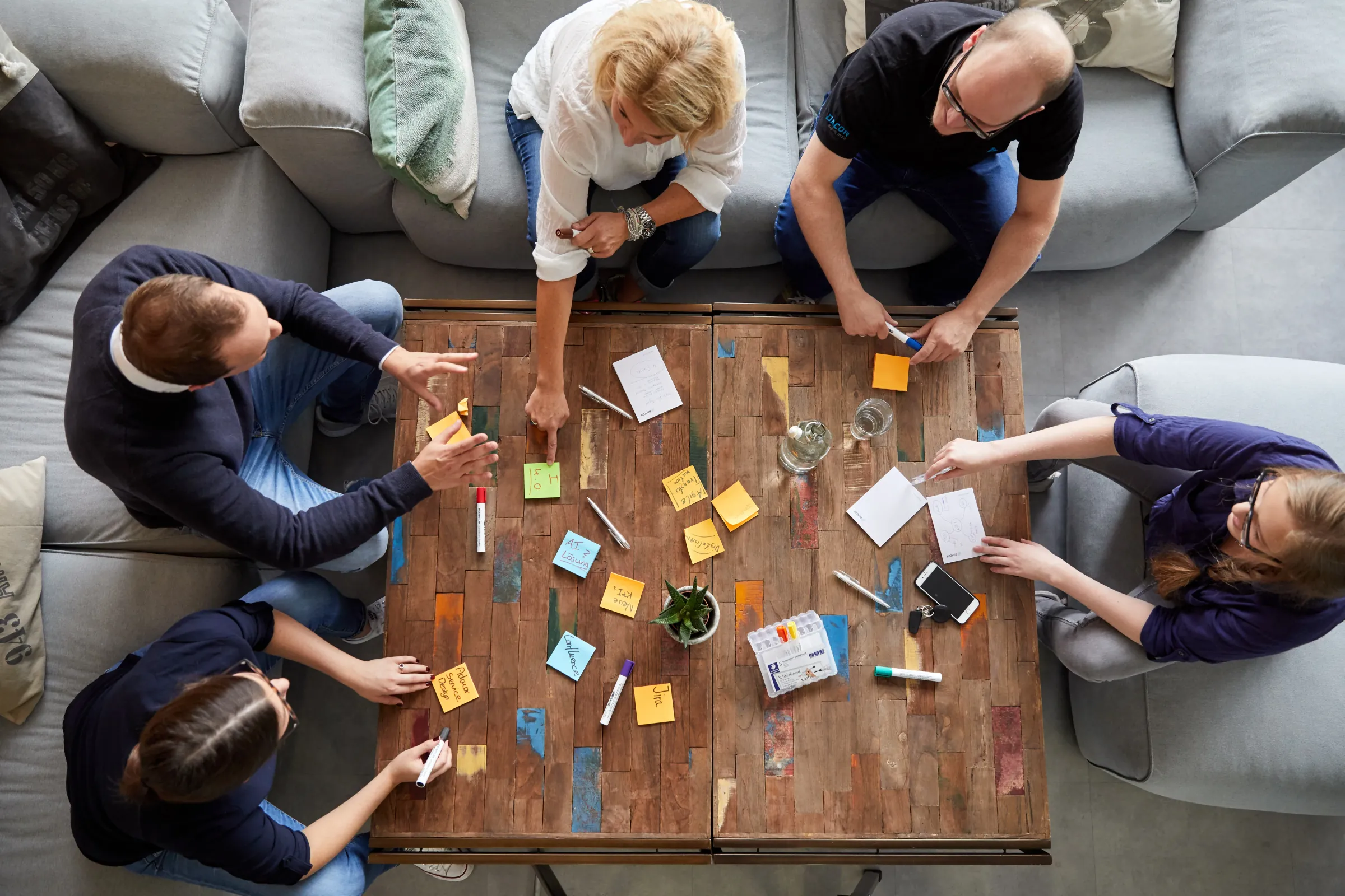 Adacor Team bei der gemeinsamen Planung