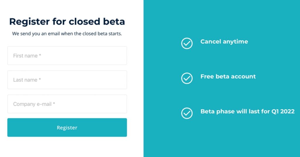 Für Closed Beta registrieren